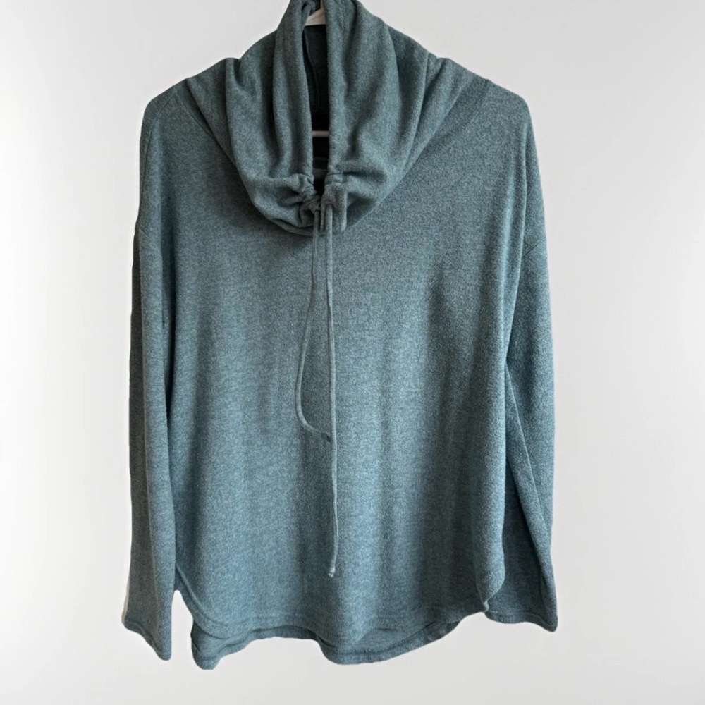 Prana Women's Mistic Well Tunic Top Pullover Tencel/Modal Small Mirage Blue Cowl - Picture 3 of 11
